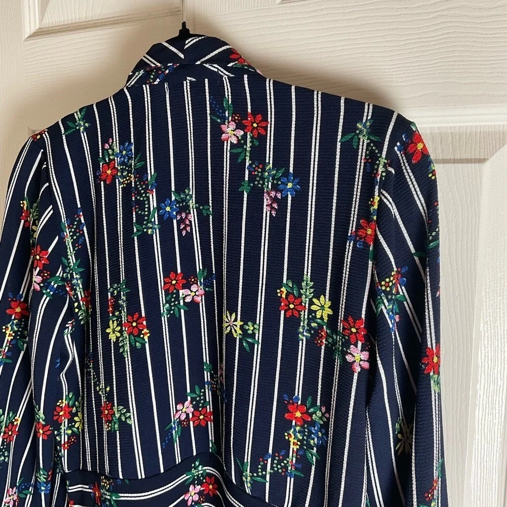 Jon & Anna Floral & Striped Open Front Cardigan size medium